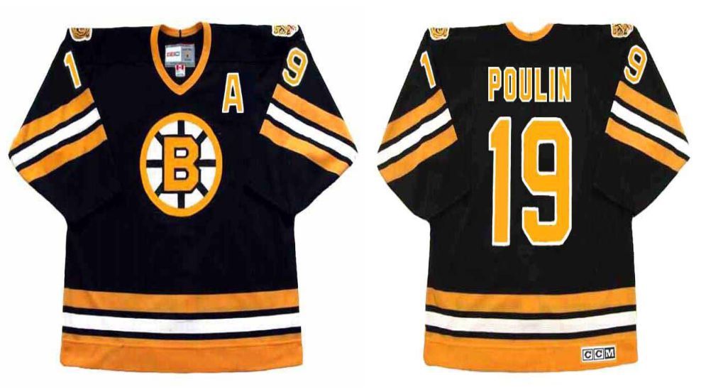 2019 Men Boston Bruins #19 Poulin Black CCM NHL jerseys